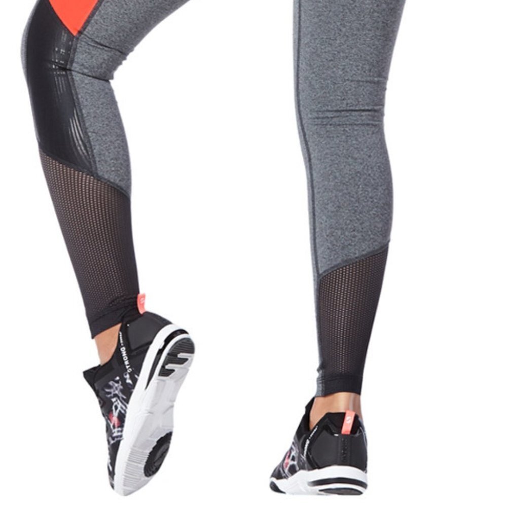Zumba Fitness High Waist Compression Grey Leggings Strong Zumba Nwt XS - Picture 4 of 6